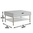 thumbnail image 2 of Table Basse Relevable Whitman en Bois et Laiton Blancs, 2 of 13