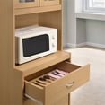 thumbnail image 5 of Hodedah Armoire de Rangement de Cuisine Autoportante avec Espace Ouvert pour Micro-Ondes, Beech, 5 of 5