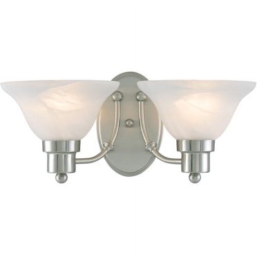 Hardware House 544478 16-Inch by 7-1/2-Inch Brushed Nickel Bath/Wall Lighting Fixture