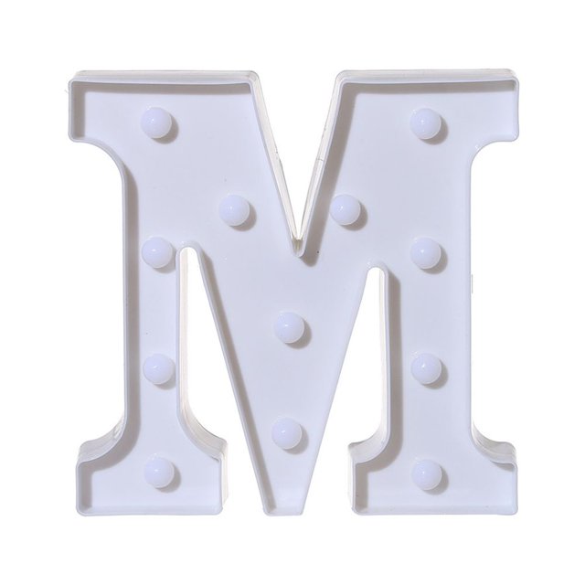 TopLLC Alphabet LED Letter Lights Light Up White Plastic Letters Standing Hanging A-M & on Clearance