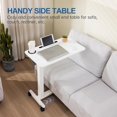thumbnail image 4 of Table de Lit Surélevée à Hauteur Réglable avec Roues, Bureau Debout Roulant pour Portable, Tables de Chevet Portatives avec Fente, Porte-Gobelet, Chariot d'Ordinateur Pneumatique Mobile, Blanc, 4 of 5