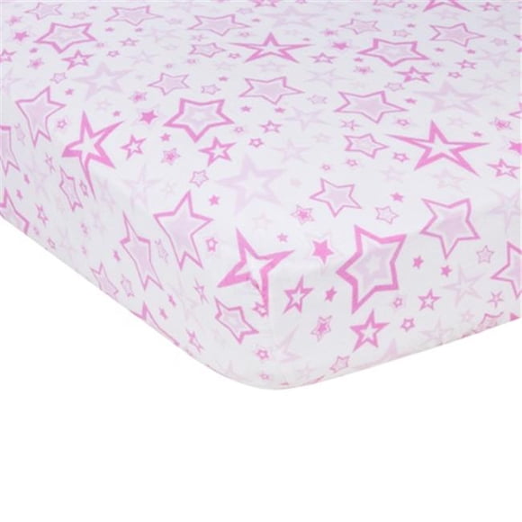 MiracleWare 6845 Pink Stars Muslin Crib Sheet