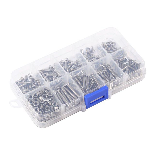 FAGINEY Assortiment de Boulons, 340 Pcs M3 Vis et Écrous en Acier Inoxydable Kit Assortiment Tête de Poêle