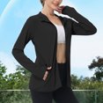 thumbnail image 2 of SHTXOZHI Veste Athlétique Légère pour Femmes Protection Solaire Fermeture Éclair Complète Manches Longues Chandails à Capuchon Randonnée Plein Air, 2 of 7