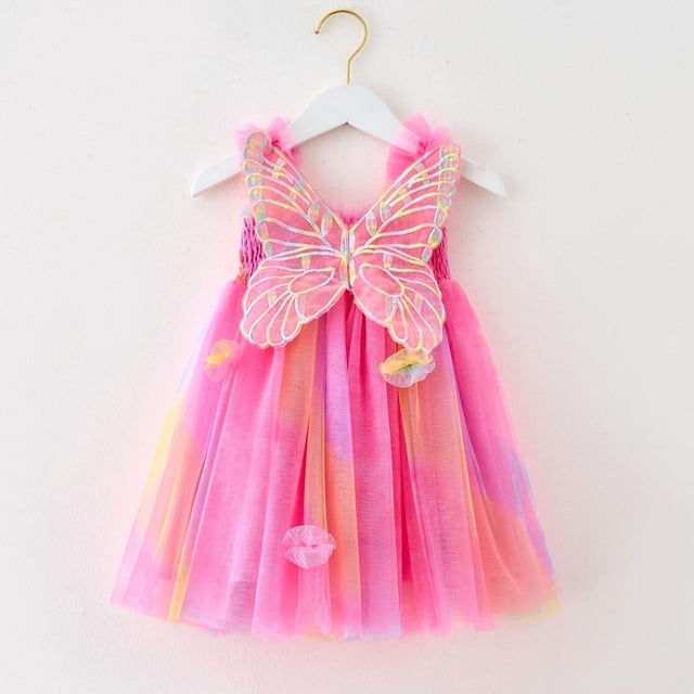 Robes Décontractées pour Filles Robes Tutu Sans Manches pour Tout-Petites Robe Chic pour Tout-Petite Robe en Tulle Filles 5-6 Ans
