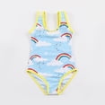 thumbnail image 2 of Pisexur Girls One-Piece Swimsuit 3-7 Years Adjustable Ruffle Bathing Suits Cute Striped Swimwear for Toddler Beach Pool, 2 of 5