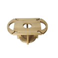 thumbnail image 1 of Faithtur Folding Wooden Table with Glass Holder, Portable Round Desktop, 1 of 2
