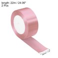 thumbnail image 2 of Unique Bargains 1.5 Inch Wide 24 Yards Satin Ribbon, 2 Pack Double Face Solid Crafts Roll for Party Home DIY Wrapping Decoration, Bright Pink, 2 of 6