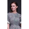 thumbnail image 4 of Bimba Rayon Damask Geometric Ladies Long Gown Boho Beach Cocktail Party Maxi SlitDress-Small, 4 of 6