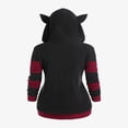 thumbnail image 2 of LNGOOR ROSEGAL Cute Fall Winter Women Colorblock Jacket Cat Ear Ribbed Hooded Warm Long Sleeve Zipper Coat 4XL Outwear Tops New Arrival, 2 of 7