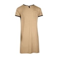 thumbnail image 3 of Chemise de Nuit Texturée en Coton pour Hommes, Robe de Nuit à Manches Courtes, Longue Robe, Blouse à Col en V, Haut de Pyjama, Coupe Ample et Décontractée, Confort, Chemise de Nuit Décontractée avec Poches, 3 of 5