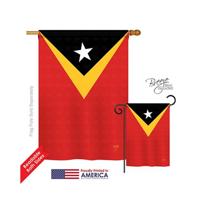 Breeze Decor 08332 East Timor Drapeau de Maison à Impression Verticale Bidirectionnelle - 28 x 40 Po