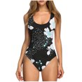 thumbnail image 2 of Weiqiqre Tummy Control Swimsuits for Women Tummy Control Ruched Bathing Suit Criss Cross V Neck Swimwear, 2 of 6