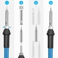 thumbnail image 2 of Soldering Iron Kit, Full Set 60W 110V Soldering Welding Iron Kit - Adjustable Temperature, 5pcs Different Tips, 2 of 11