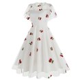 thumbnail image 1 of Été jusqu'à 65 % de Rabais Iumwxz Robe à Col Rond à Manches Courtes pour Femmes Robe en Tulle Tunique à Fermeture Éclair Robe de Princesse Robes à Imprimé de Fruits Robes d'Été pour Femmes Robe Habillée pour Porter à l'Extérieur, 1 of 6