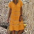 thumbnail image 2 of Pompotops Robe d'Été pour Femmes Style Col en V Imprimée Manches Courtes Robe pour Dames, 2 of 5