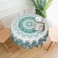 thumbnail image 4 of Nappe Ronde Mandala Sarcelle 60 Pouces Lavable Réutilisable Décoration Housse de Table pour Cuisine Fête, 4 of 5