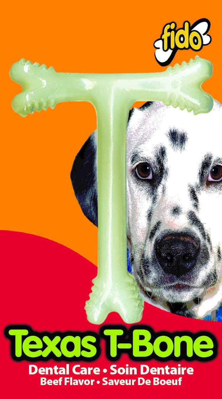 Fido Products T-820 Fido Texas-T-Bone-Medium Bone (2 Pack)