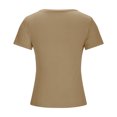 thumbnail image 5 of BVOFAR Women's Casual Short Sleeve Square Neck T-Shirts Summer Ribbed Knit Tops Solid Color Slim Fit Tee Shirts 2025, 5 of 5