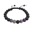 thumbnail image 4 of Fashion Matching Bracelets Adjustable Black Matte Rocks Diffuser Bracelet Prayer Beads Women Accessories Gifts for Men Purple, 4 of 6