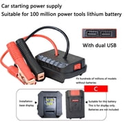 SNNROO Car Battery Jump Starter  Portable Lithium Battery Jumper  18Cm Wire  Quick Charging Automotive Booster  Compact & Powerful Design  Double Usb Ports  Ideal for Cars & Trucks
