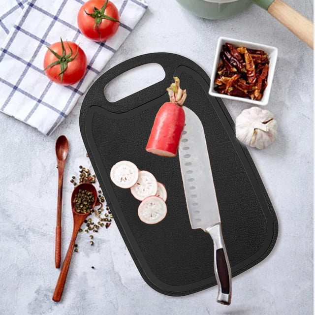 UsRHHA Plastic Cutting Board Double Sided Non Slip, Dishwasher Safe Large Board with Easy Grip Handle for Meat Vegetables, Kitchen Cutting Board