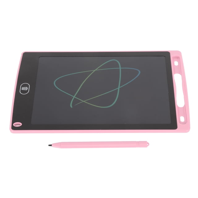 Tablette d'Écriture LCD, Tablette de Dessin Effaçable Colorée de 8,5 Pouces avec Cadre Rose et Écran LCD Noir, Accompagnée d'Un Stylet Rose Assorti. Conçue pour les Enfants comme Tableau à Dessin Électronique Réutilisable pour Gribouillage, Apprentissage et Activités Créatives. Comprend un Bouton Effaçable et une Fonction de Verrouillage pour Prévenir la Suppression Involontaire de Dessins.