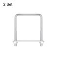 thumbnail image 3 of Unique Bargains Square U-Bolts 2 Sets 77mm Inner Width 110mm Length M8 304 Stainless Steel U Clamp Bolt, 3 of 5