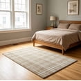thumbnail image 2 of EGNMCR Tools&Home Improvement Plaid Indoor Area Rug Beige And White Checkered Washable Non Carpet For Living Room Bedroom a Floor, 2 of 4