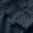 thumbnail image 3 of AherBiu Hauts d'Été pour Femmes Décontractés Manches 3/4 Coton Lin Blouses Amples Dentelle Ajourée Boho Fluides, 3 of 5