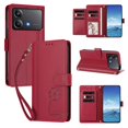 thumbnail image 2 of Four Leaf Clover Flip Cover for Xiaomi Poco X6 Pro Leather Wallet Case with Kickstand Red, 2 of 6