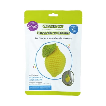 UNIQUE CREATIV CRAFT Crochet Key Ring Kit - Lemon, 1 pc, Age 8+