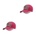 thumbnail image 1 of Decodeary Casquette de Baseball à la Mode Ajustable et Protégée du Soleil Chapeau Multi-Couleurs Rouge Rose 2Set, 1 of 6