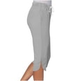 thumbnail image 4 of Timegard Capris Pants for Women Elastic Waist Drawstring Solid Color Casual Comfy Workout Cropped Pants, 4 of 8