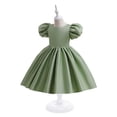 thumbnail image 4 of MIASHUI Robes de Demoiselle d'Honneur Manches à Volants Robe de Princesse Petites/grandes Filles Robe de Bal de Fête de Mariage, Vert, 7-8 Ans, 4 of 9