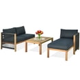 thumbnail image 4 of Gymax 3PCS Patio Acacia Wood Sofa Furniture Set Thick Cushion W/Nylon Rope Armrest, 4 of 8