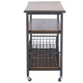 thumbnail image 4 of Baxton Studio Lancashire Kitchen Cart in Brown and Antique Bronze, 4 of 5