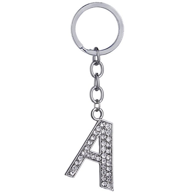 Porte-clés Design Strass A à Z Pendentif Porte-Clés pour Décoration de Sac à Main