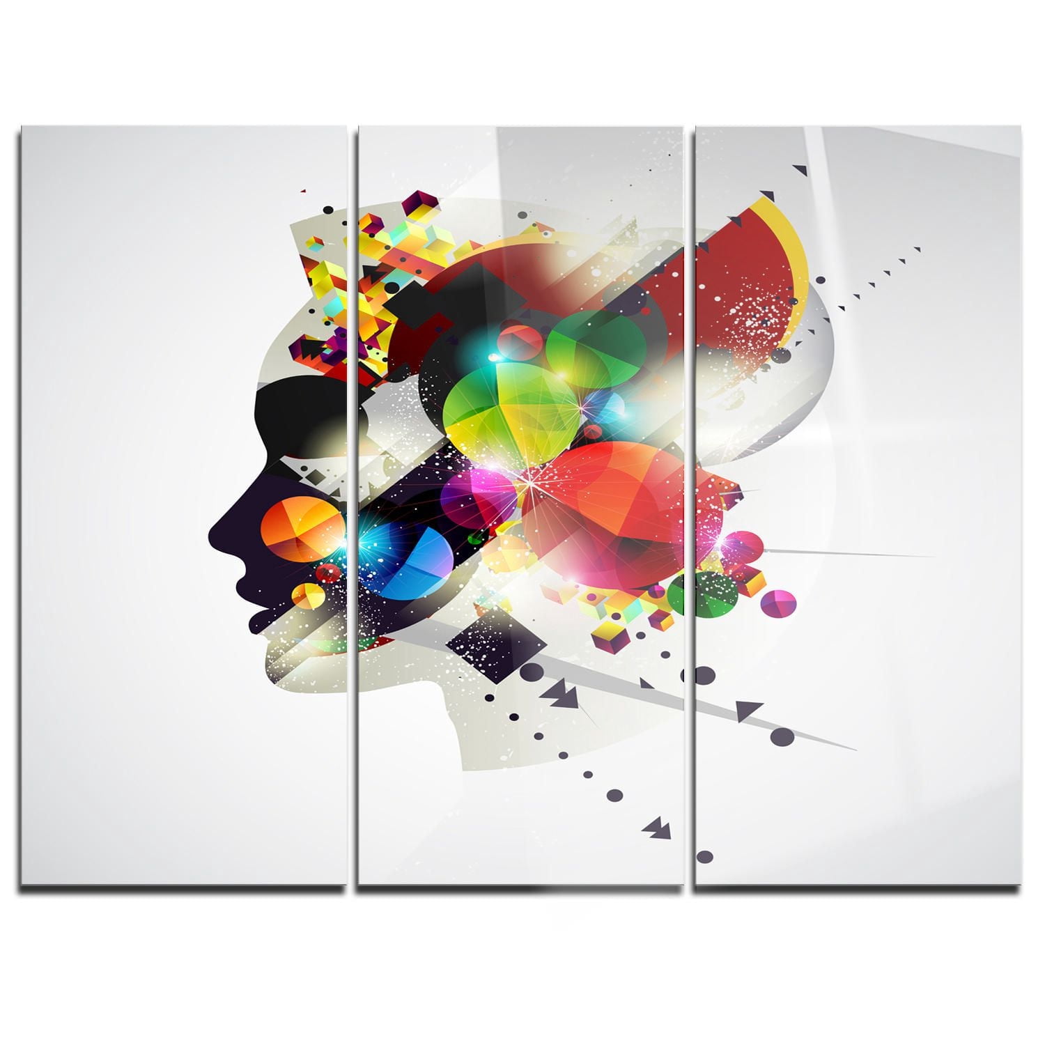 Design Art Woman Abstract Profile Multipanel Abstract Metal Artwork