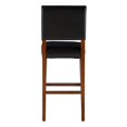 thumbnail image 4 of Hawthorne Collections 30" Faux Leather & Wood Bar Stool in Black/Cherry Stain, 4 of 13
