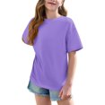 thumbnail image 3 of Hauts d'Été pour Adolescentes 2025 T-Shirts Surdimensionnés à Manches Courtes Chic Décontracté Col Rond Mode, 3 of 5