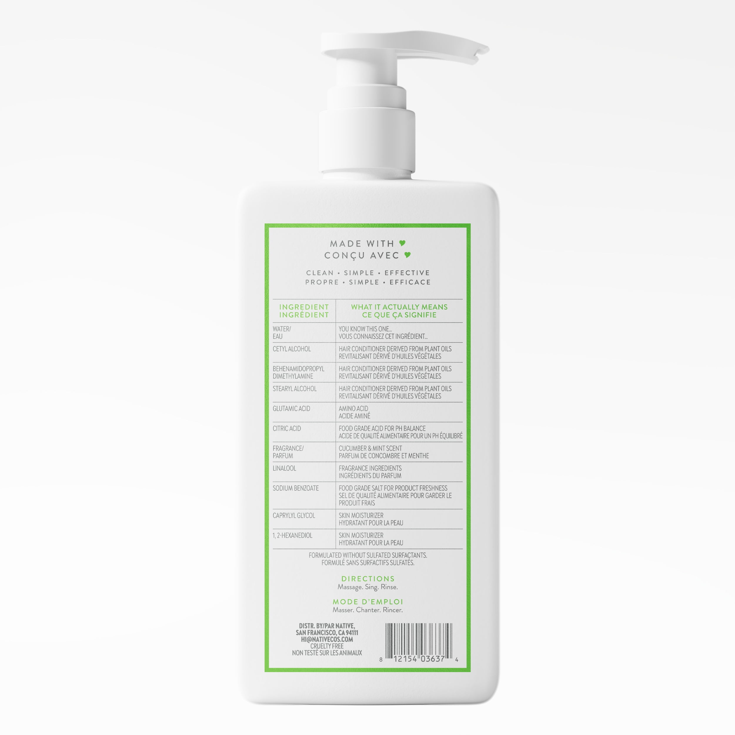 Revitalisant volumisant Native Concombre et menthe, 487 mL