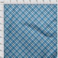 thumbnail image 4 of oneOone Georgette Viscose Medium Blue Fabric Check Fabric For Sewing Printed Craft Fabric By The Yard 42 Inch Wide, 4 of 4