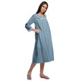 thumbnail image 3 of Moomaya Robe de Nuit Longue Jusqu'au Genou à Patte de Boutonnage pour Femmes, Imprimée, 3 of 6
