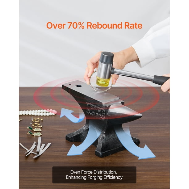 VEVOR Single Horn Anvil 25lbs Cast Steel Anvil Round Horn Anvil
