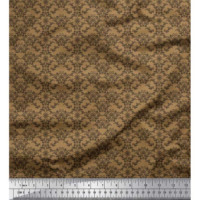 Soimoi Poly Georgette Fabric Artistic Floral Print Sewing Fabric Yard 42 Inch Wide