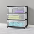 thumbnail image 3 of Sterilite Wide 3 Drawer Cart, Black, 3 of 7