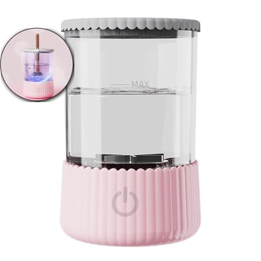 Nettoyant Automatique pour Pinceaux de Maquillage, Machine de Nettoyage pour Pinceaux de Maquillage, Nettoyant pour Pinceaux de Maquillage Convenant à Diverses Tailles de Pinceaux de Maquillage, Nettoyage et Séchage Nettoyant Électrique 2 en 1 pour Pinceaux de Maquillage