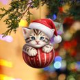 thumbnail image 4 of WIFKLSIIPG 2D Acrylic Funny Cat Christmas Tree Ornament Cat Acrylic Ornament Acrylic Double Printing Funny Christmas Pendant Christmas White Elephant Gift 2D Fun Pendant, 4 of 5