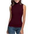 thumbnail image 2 of tarylea Womens Sleeveless Tops Plus Size High Neck Tank Tops Slim Fitted Undershirt Basic Layer Tees, 2 of 5